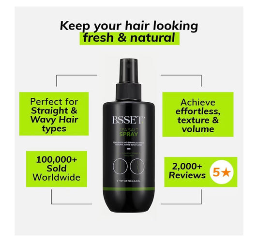BSSET Sea Salt Spray 250ml | Matte Texture & Volume Spray