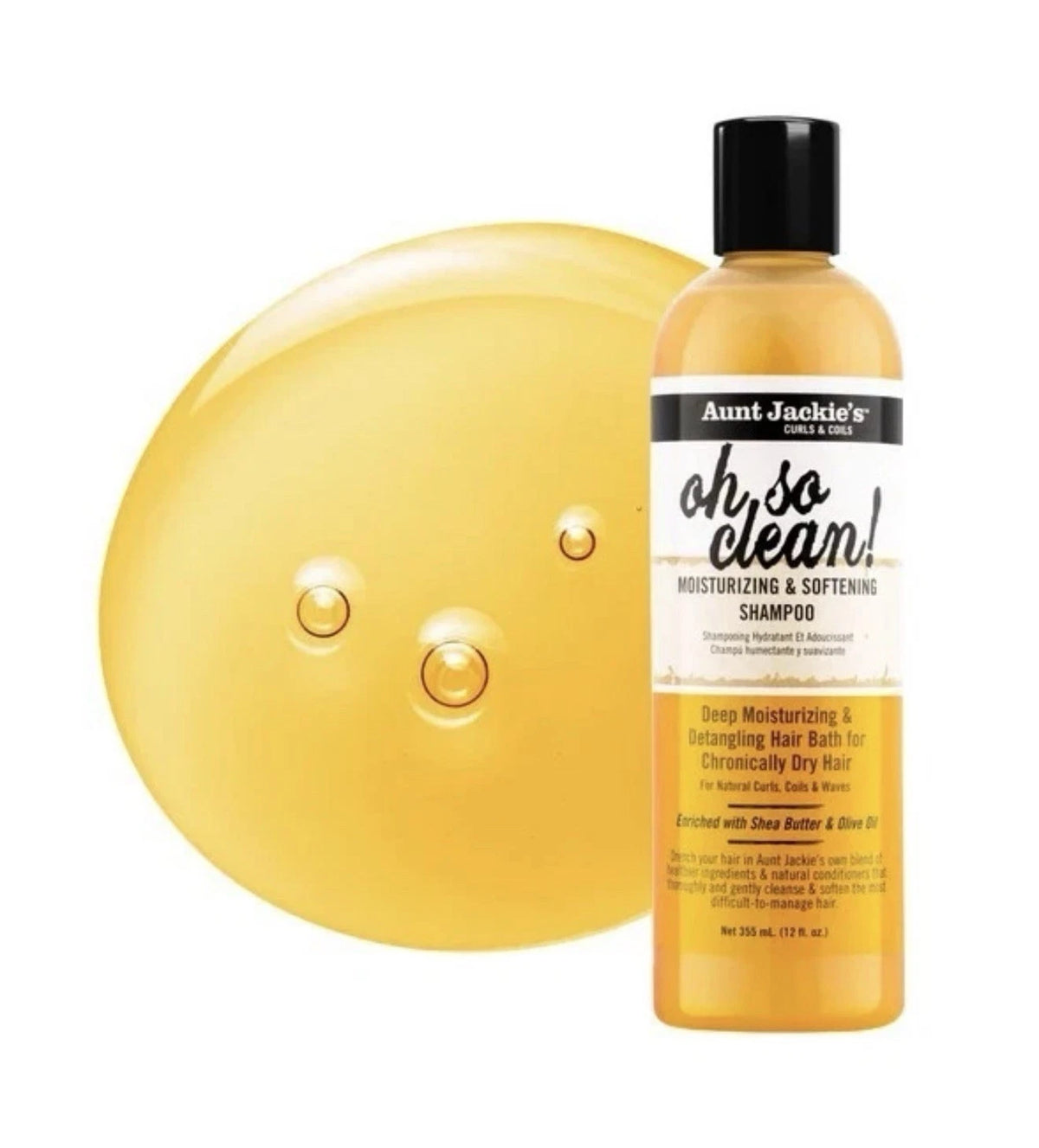 Aunt Jackie's Oh So Clean! Moisturizing & Softening Shampoo 12 Oz (355ml)